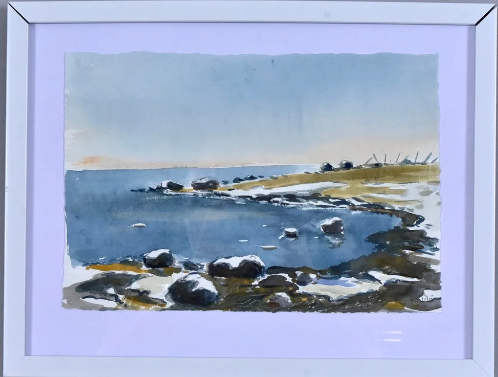 KENNETH SJÖÖ. akvarell, Vinter, Påarp. — Paintings — Halmstads Auktionskammare