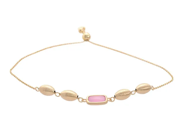 MARCELLO PANE, armband, förgyllt sterlingsilver, rosa sten, justerbar längd, max 22 cm, vikt 3,4 g.