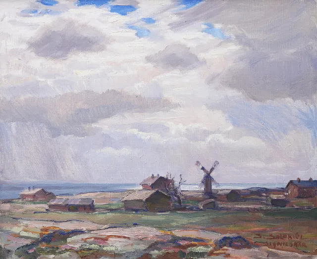 SANTERI SALOKIVI. "Sigmilskär", olja på duk, signerad.