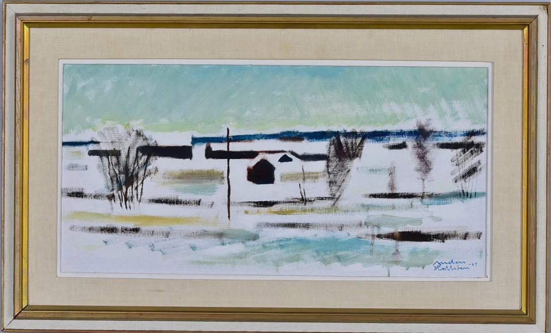 ANDERS HELLSTEN. Olja på pannå. — Paintings — Halmstads Auktionskammare