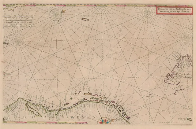 Blaeu, Willem Janszoon — "Pascaarte vande West custe van Noorwegen en Spitsberge." Amsterdam ca. 1652