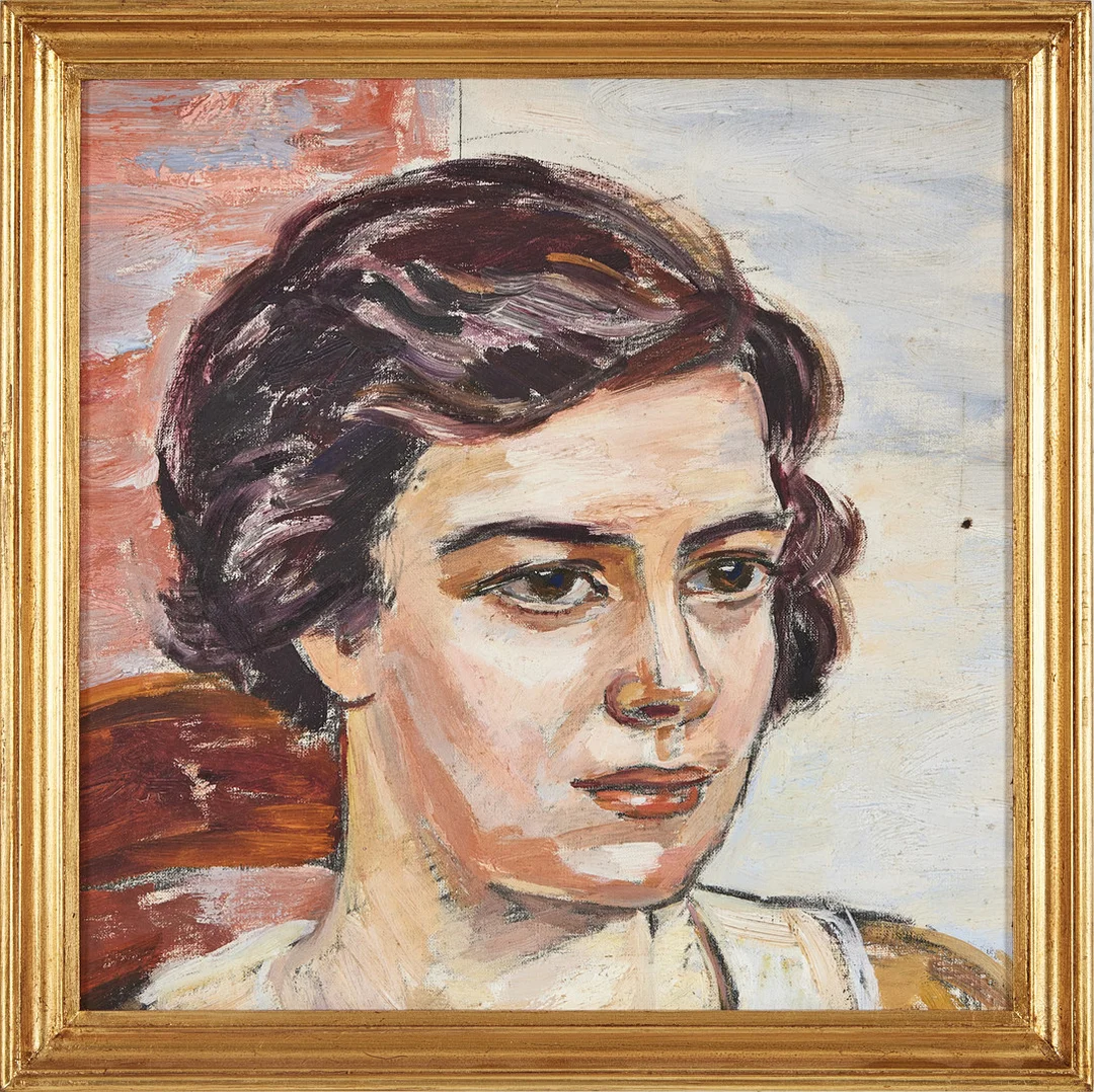 BIRGER SIMONSSON (SVERIGE, 1883-1938). "Fru I Moselius", olja på duk, ej signerad, utförd 1928. — Paintings — Stockholms Auktionsverk Magasin 5