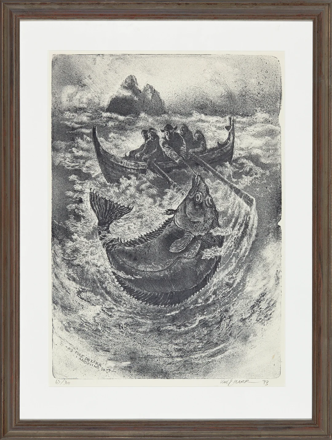 Harr, Karl Erik — "Og fire de kara i Andøying satt" 1973 — Kunst/Grafikk — Blomqvist