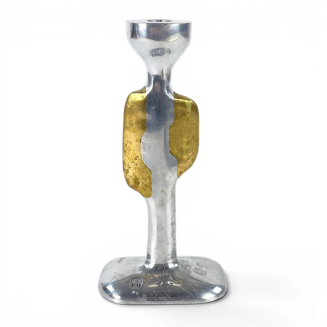 DAVID MARSHALL. Ljusstake, aluminium & mässing, Spanien. — Candlesticks — Roslagens Auktionsverk