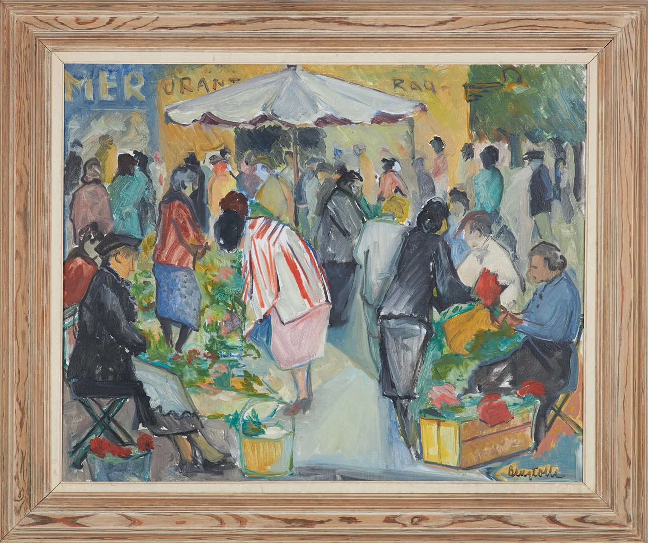 BENGTOLLE OLDINGER. Figurscen på café, olja på duk, signerad. — Paintings — Stockholms Auktionsverk Sickla