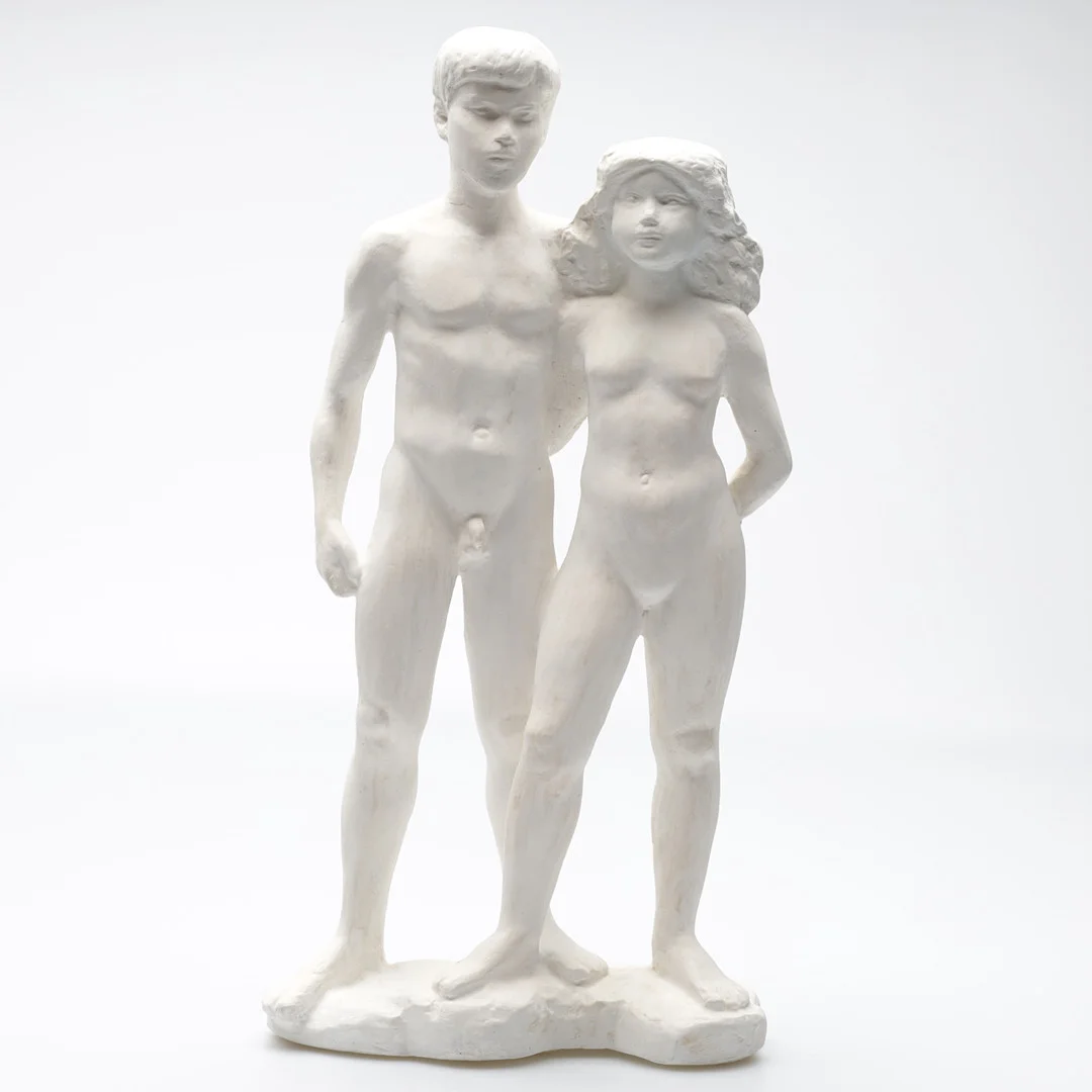 STIG BLOMBERG. "Ask och Embla", Skulptur, gips, signerad. — Sculptures & Bronzes — Gomér & Andersson Nyköping