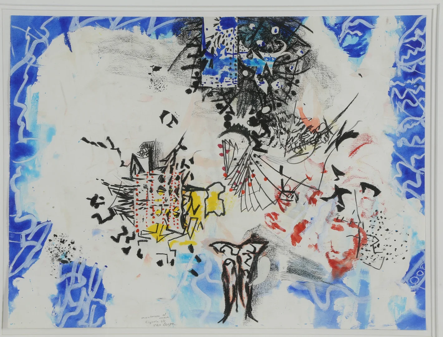 NES LERPA (F. 1942). Mixed media, akvarel, oliekridt og collage på papir. — Paintings — Bidstrup Auktioner