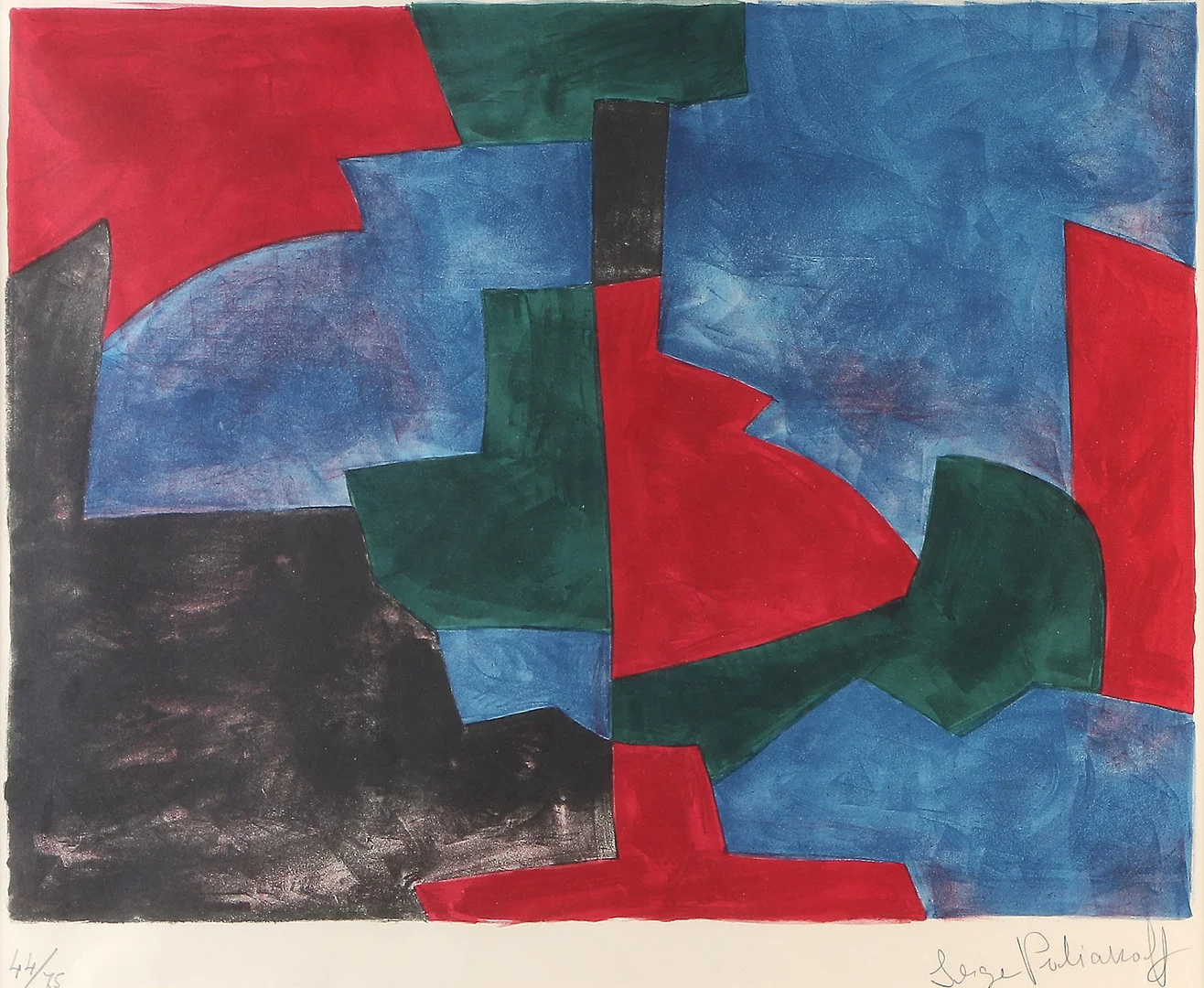 SERGE POLIAKOFF. Litografi, 44/75. Komposition. Signerad. — Engravings & Prints — Skånes Auktionsverk