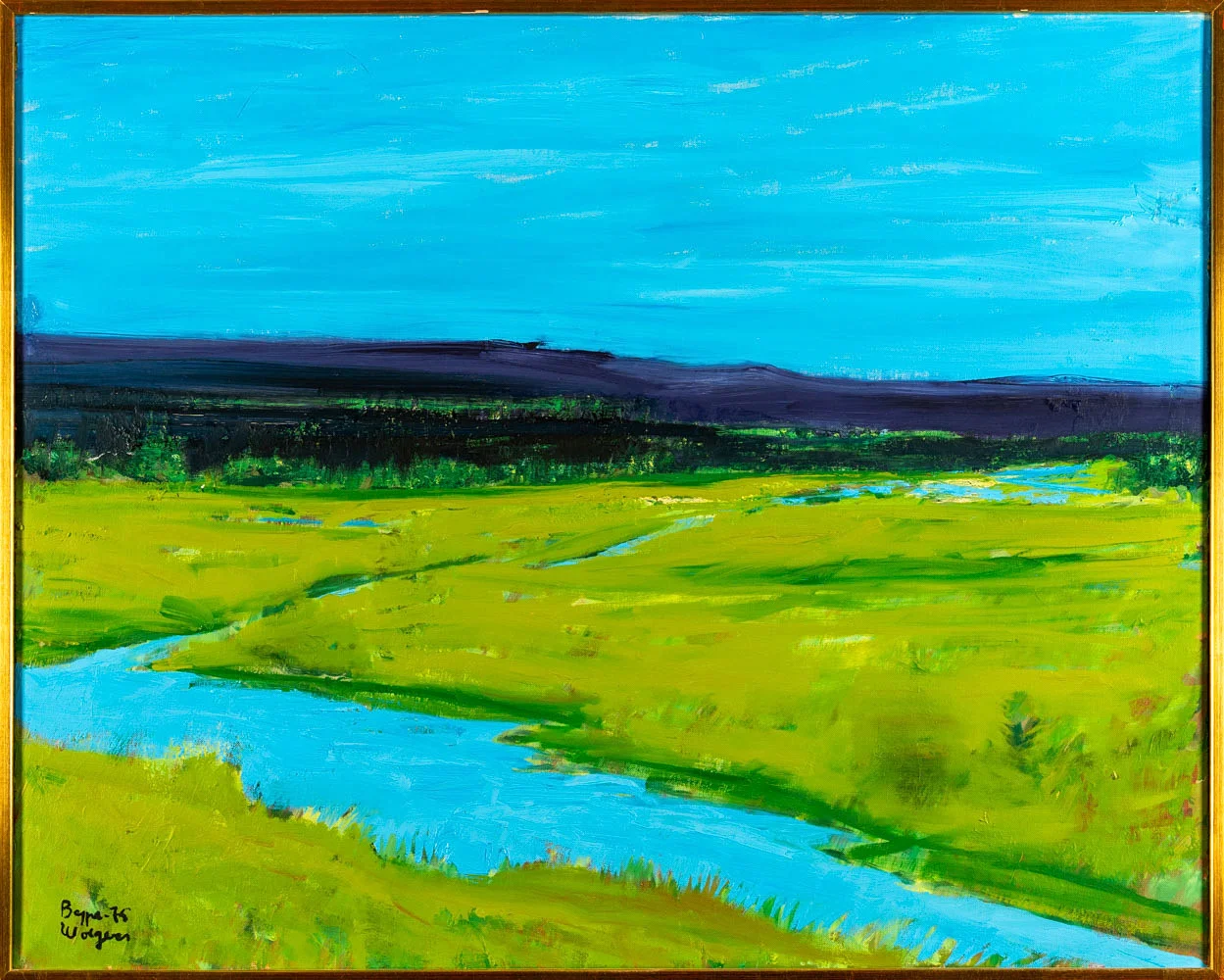 BEPPE WOLGERS. Olja på duk "Den blå bäcken" Signerad 1975. — Paintings — Norrlands Auktionsverk