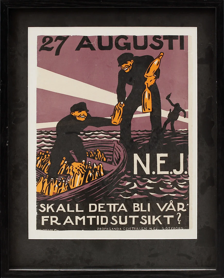 FÖRBUDSAFFISCH, Alfred Proessdorf, Propagandacentralen N.E.J, Göteborg, 1922. — Engravings & Prints — Göteborgs Auktionsverk