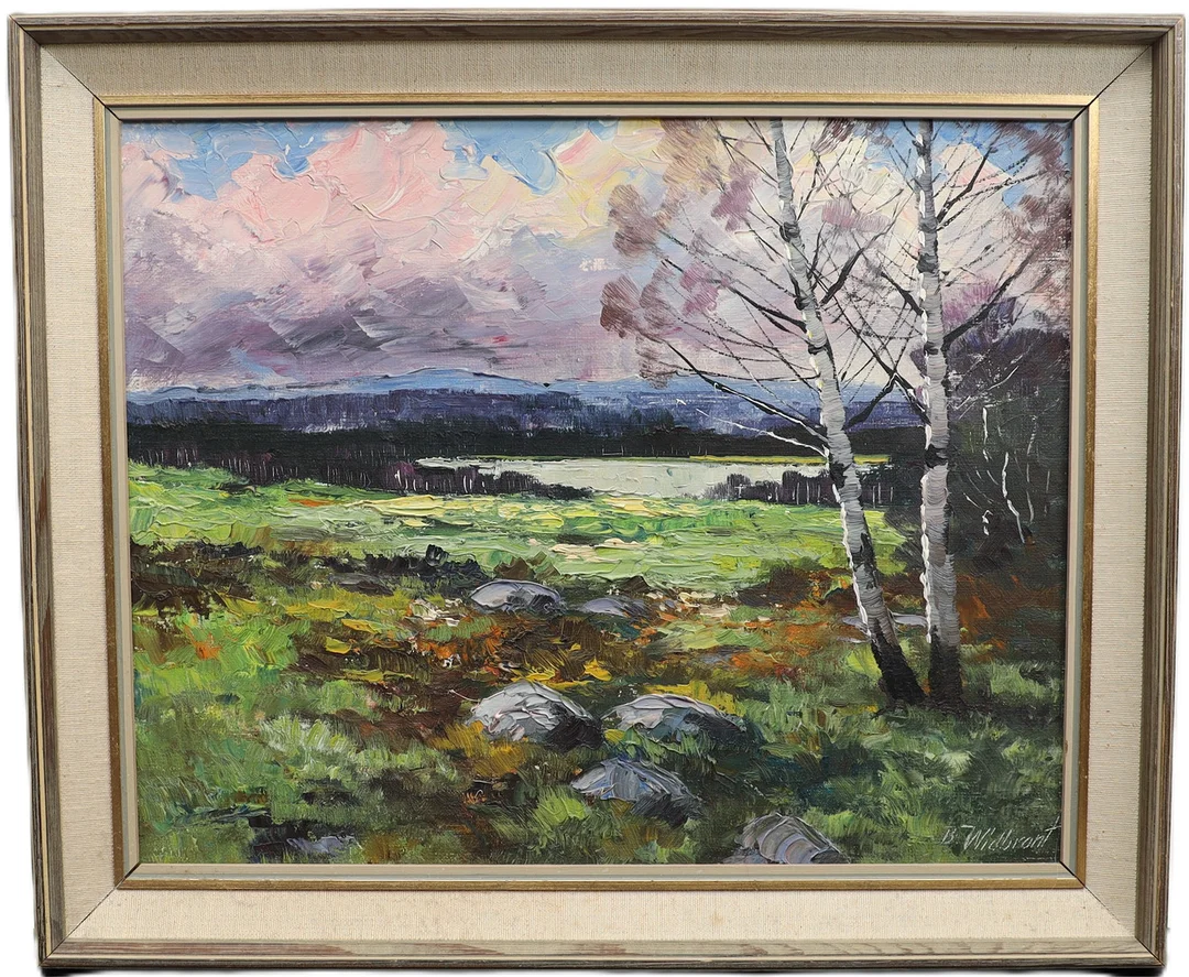 BERTIL WIDBRANDT. Landskap, oljemålningpå duk, signerad. — Paintings — Falun Auktionsbyrå