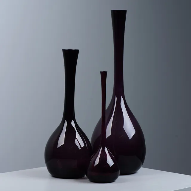 ARTHUR PERCY. Bulbvaser, 3 st, Gullaskruf, ca 1950-tal.