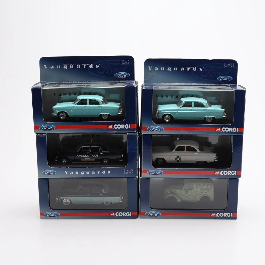 MODELLBILAR, SEX STYCKEN, FORD, CORGI, VANGUARDS, 1:43. — Model cars — Crafoord Auktioner Lund