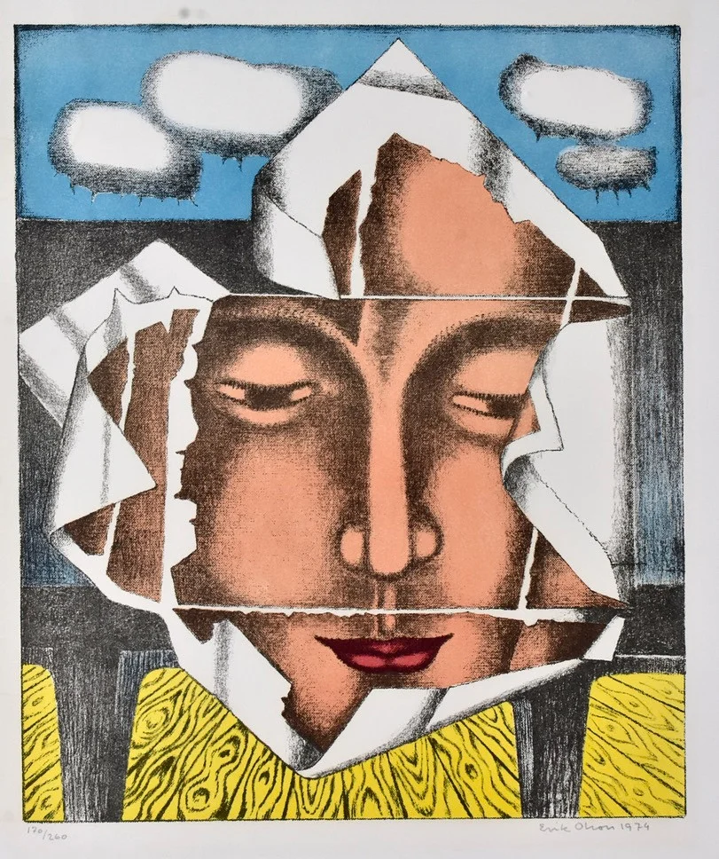 ERIK OLSON. Färglitografi. — Engravings & Prints — Halmstads Auktionskammare
