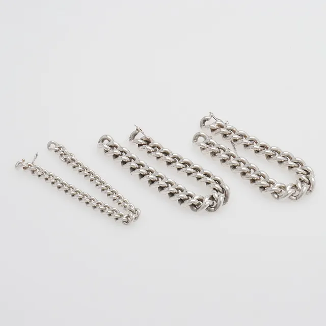 ARMBAND, 3 ST, silver, pansarlänk, Polen, 272 g.