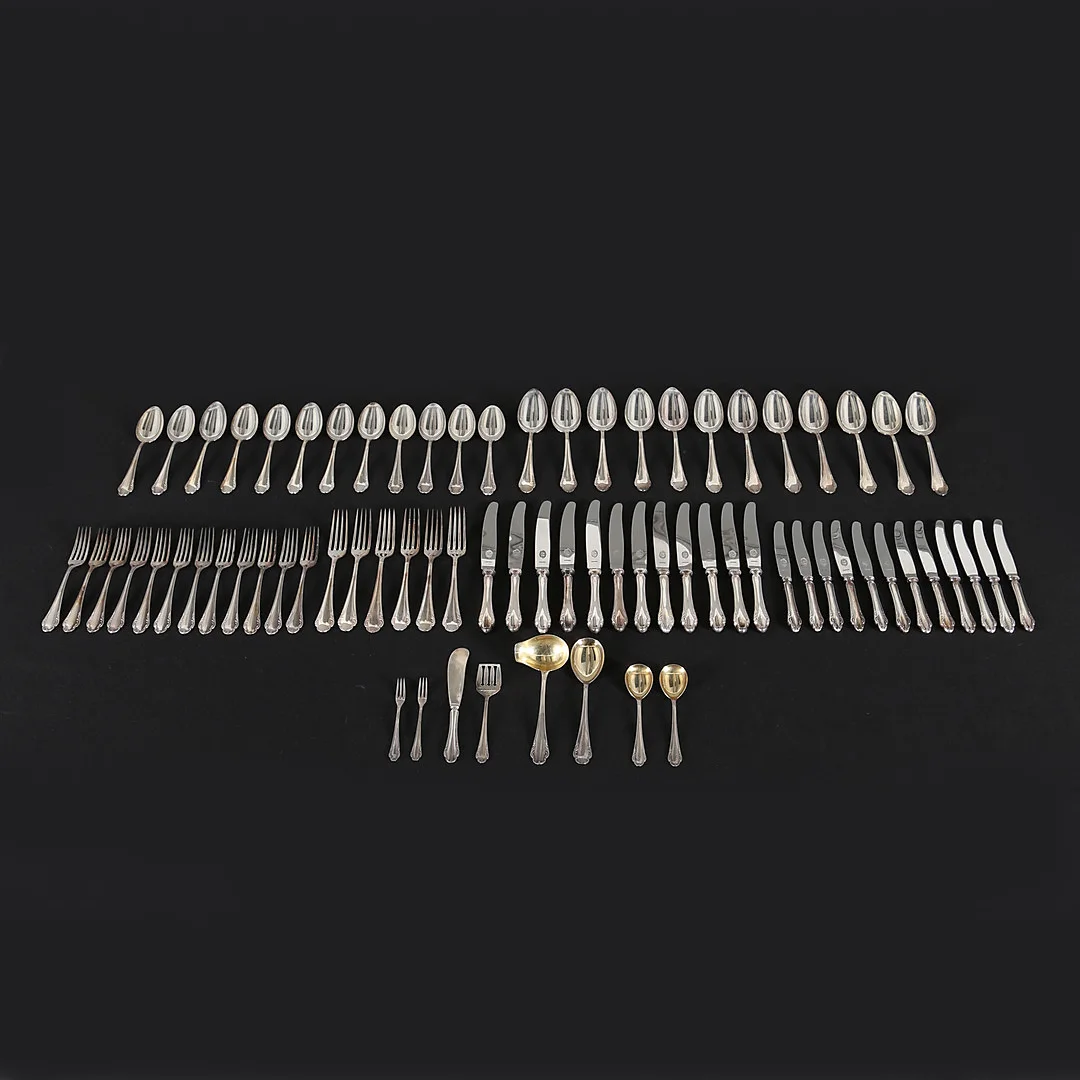 BESTICK, nysilver, 74 delar "Haga". — Other metals — Garpenhus Auktioner