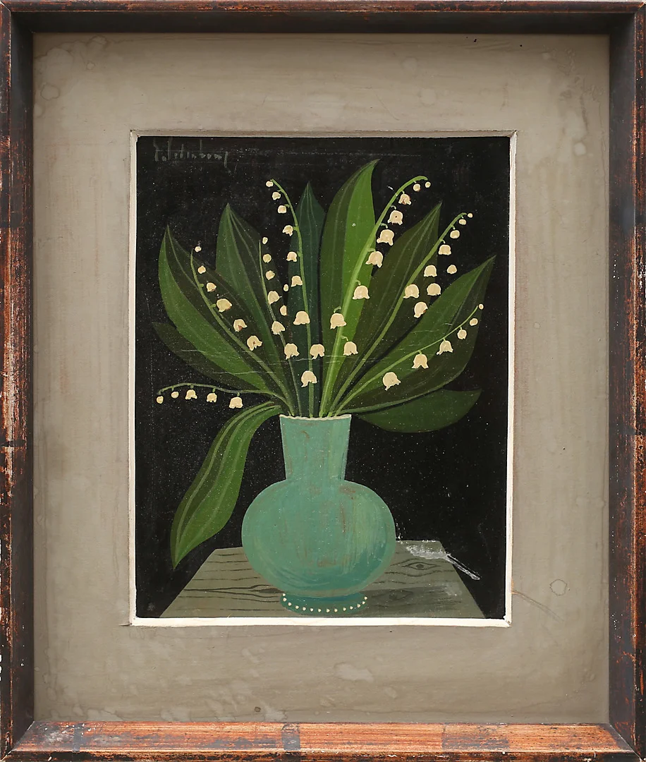 ERIC CEDERBERG. Liljekonvaljer, tempera, signerad E Cederberg. — Paintings — Garpenhus Auktioner