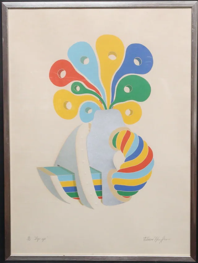 WERNER PFEIFFER. "Pop-up". Färglitografi, signerad, numrerad 46/50.