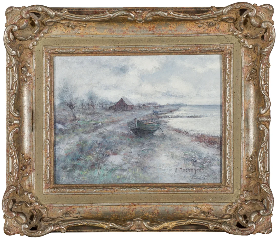 Rosengren, Jean — "Skånsk vårvinter" 1959 — Kunst/Maleri — Blomqvist