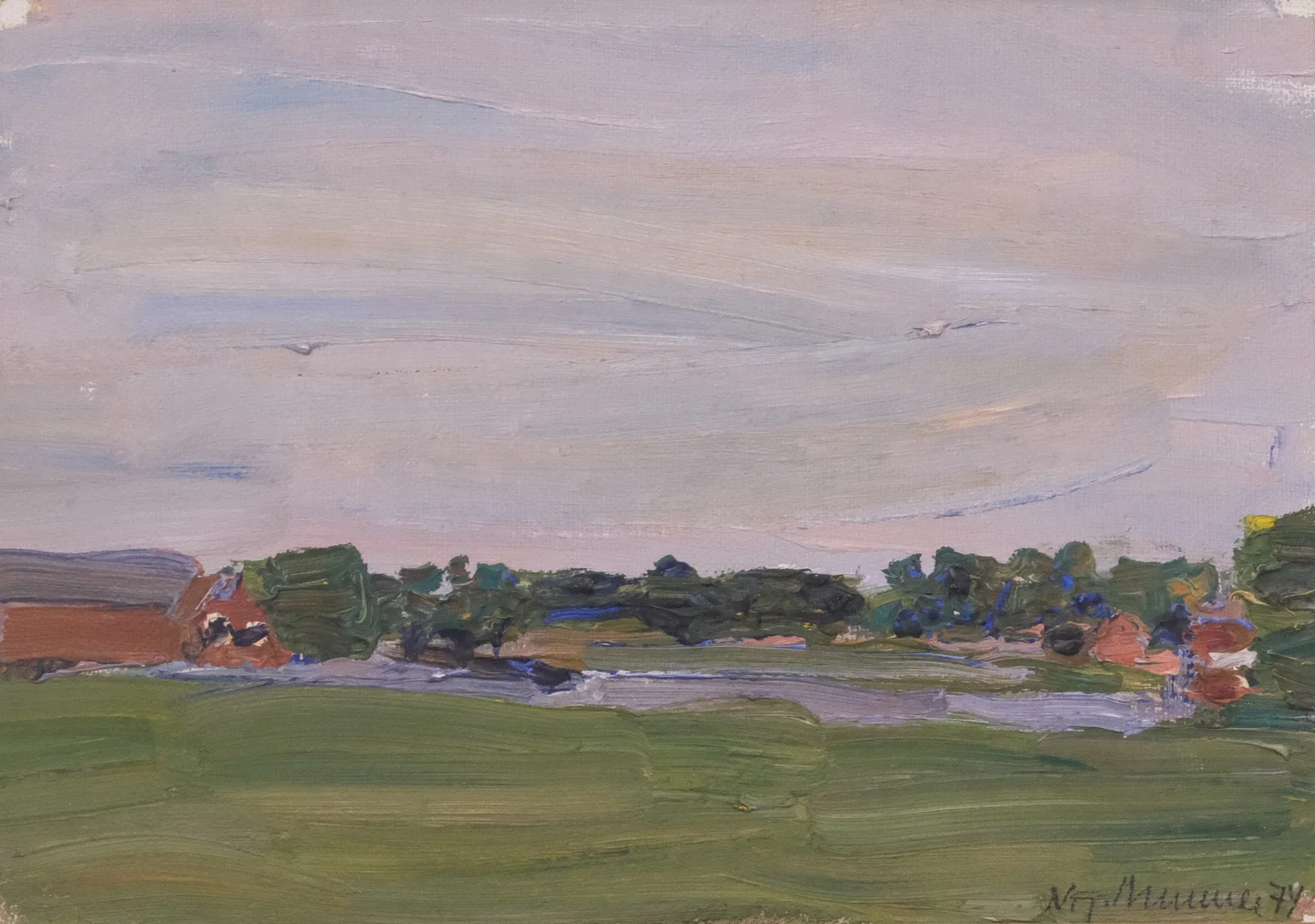 NILS GÖRAN BRUNNER. LANDSKAP, OLJA PÅ PANNÅ. — Paintings — Björnssons Auktionskammare