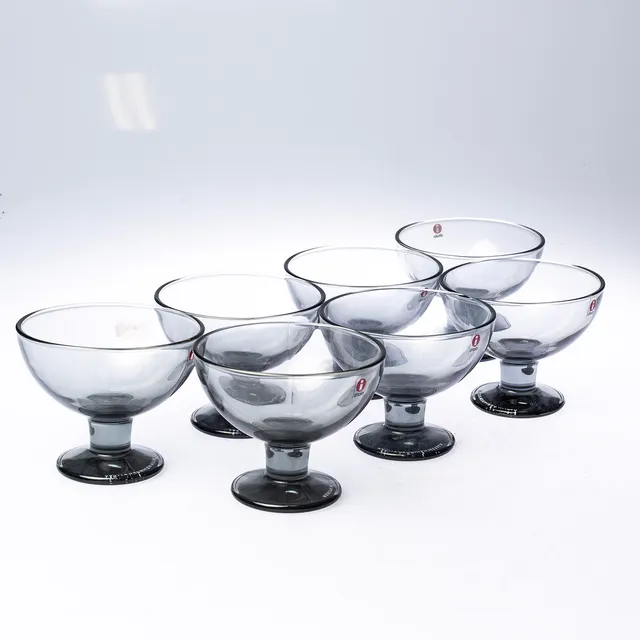 KERTTU NURMINEN. Dessertskålar, 7st, "Verna", Iittala, Finland.