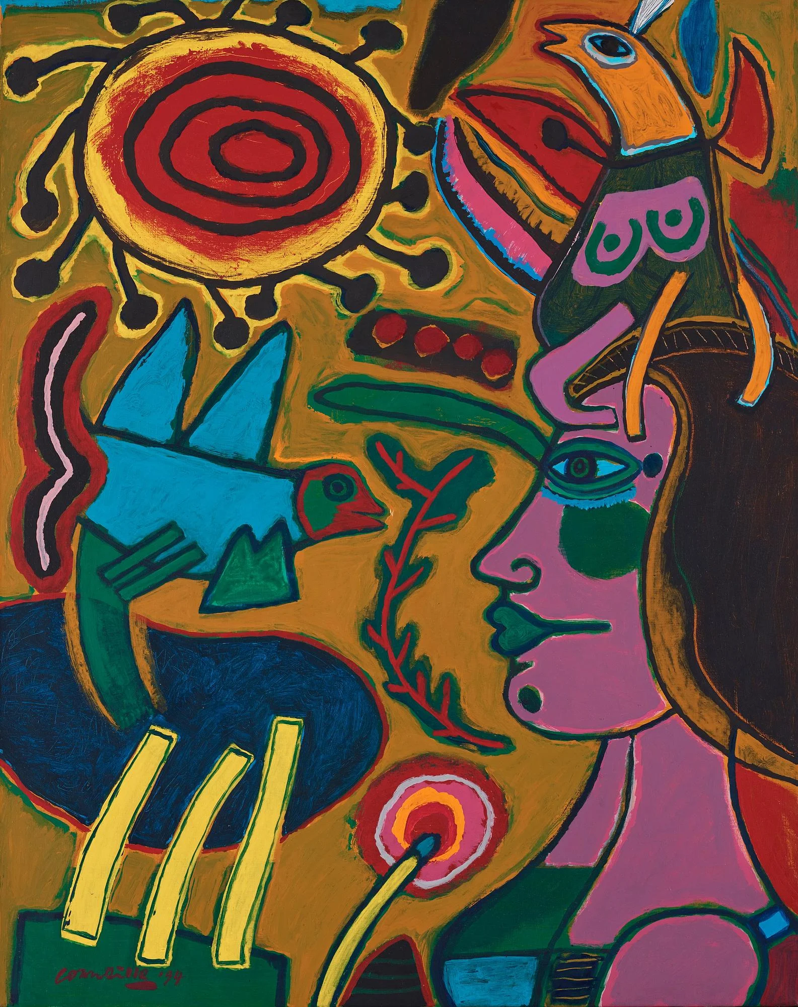 Beverloo Corneille, "Profil de femme au colur de l'eté". — Bukowskis