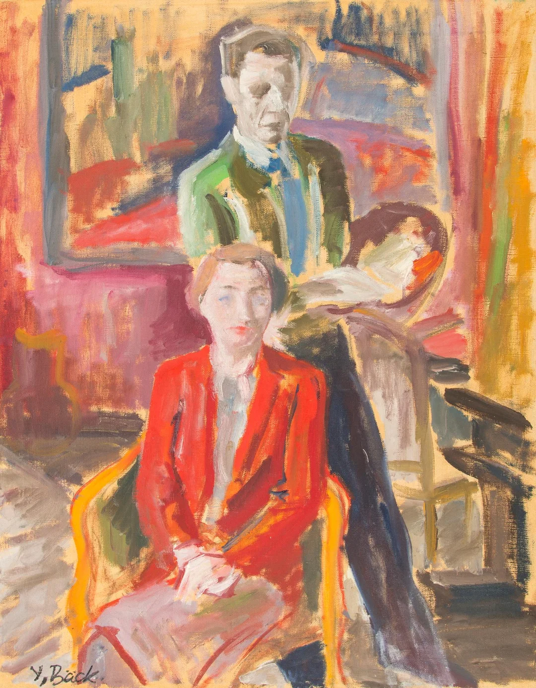 Yngve Bäck, Konstnären och hans hustru. — Konst/Modern finländsk konst — Bukowskis
