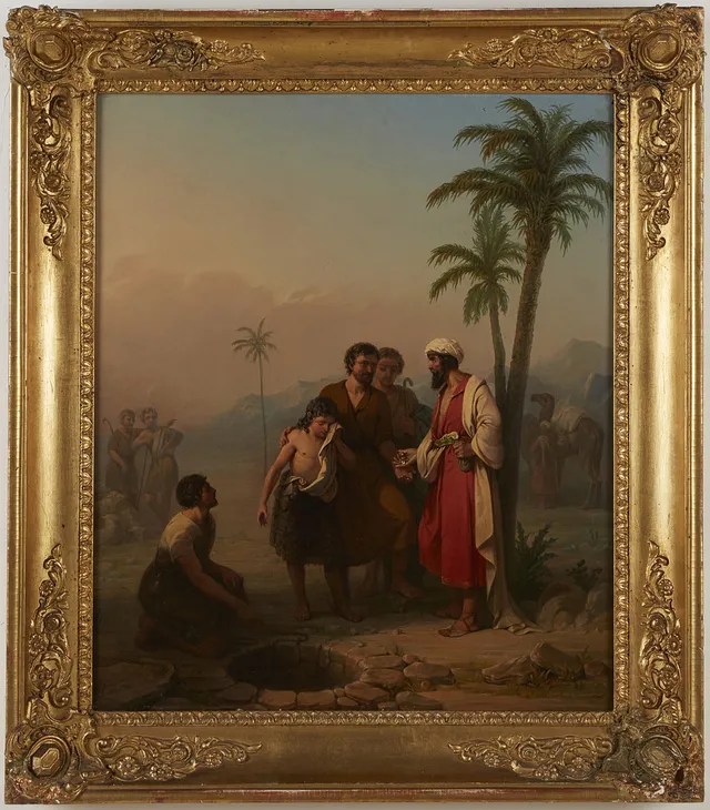 NILS ANDERSSON (1817-1865). Josef vid brunnen, signerad samt daterad 1846, olja på duk.