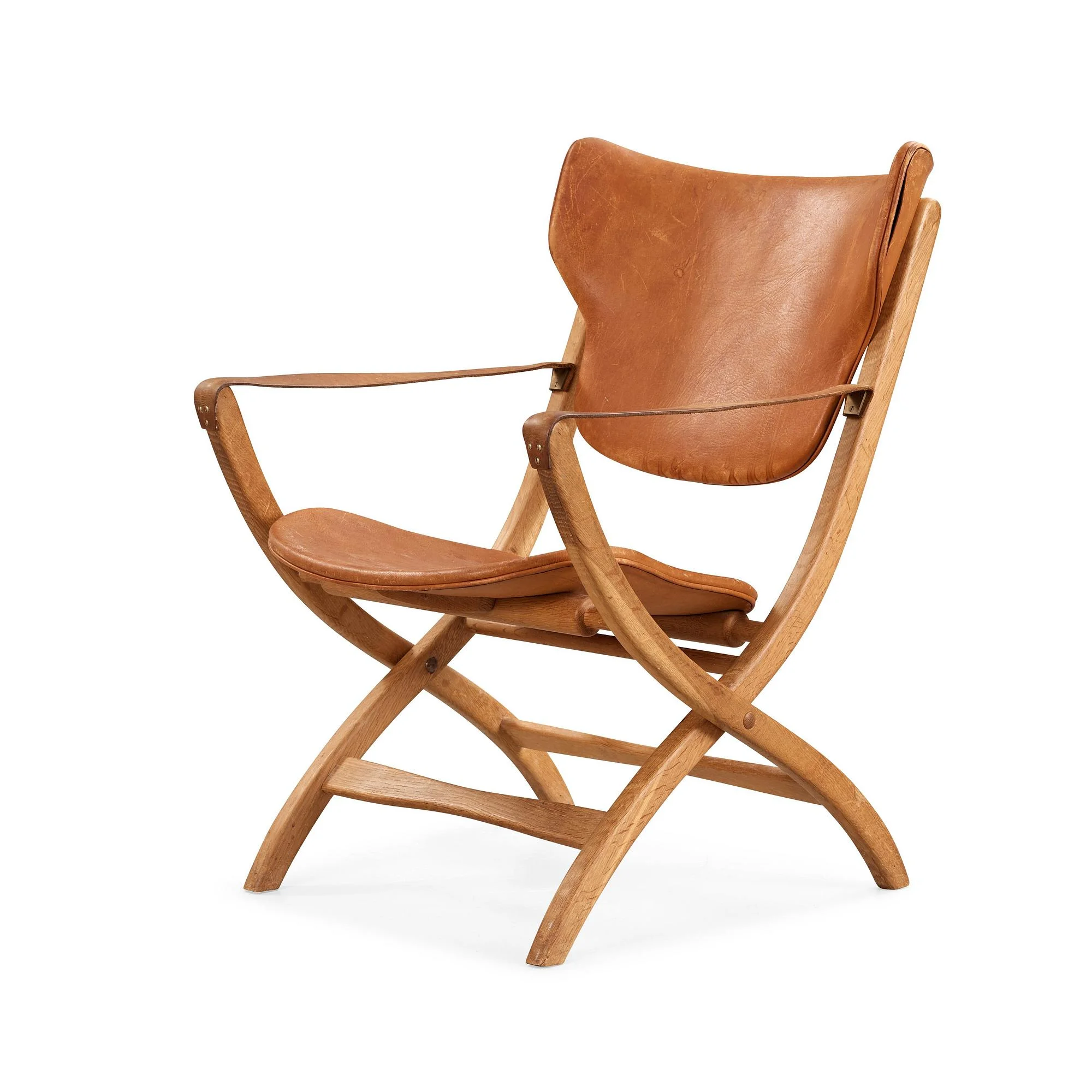 POUL HUNDEVAD, fällstol, "The Egyptian", Vamdrup, Danmark, 1950-60-tal. — Bukowskis