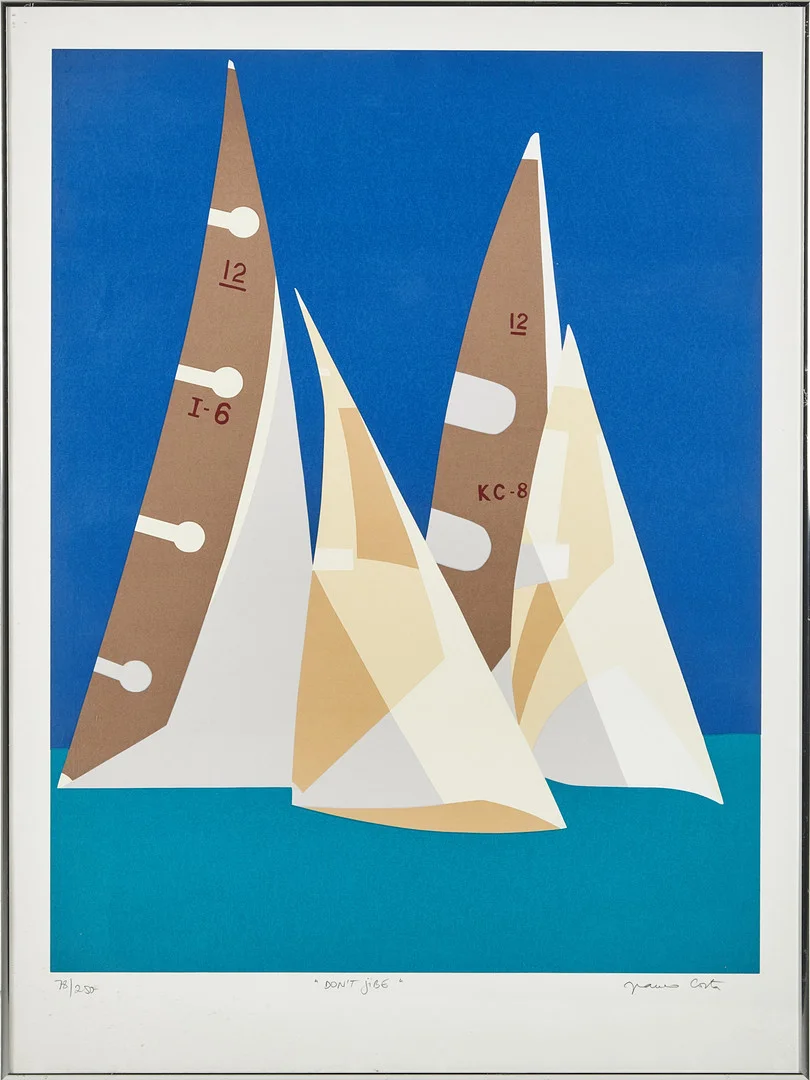 FRANCO COSTA. "Don´t jibe", färglitografi, signerad, numrerad 78/250. — Engravings & Prints — Stockholms Auktionsverk Magasin 5