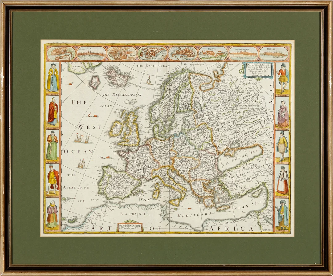 Speed, John — "Europ, and the cheife Cities contained therin" 1626 — Gjenstand/Kart, prospekter, brev, eldre foto — Blomqvist