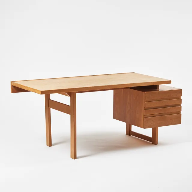 OLAVI HÄNNINEN. Skrivbord, "Paletti", 1960-tal, ekfaner, Finland.