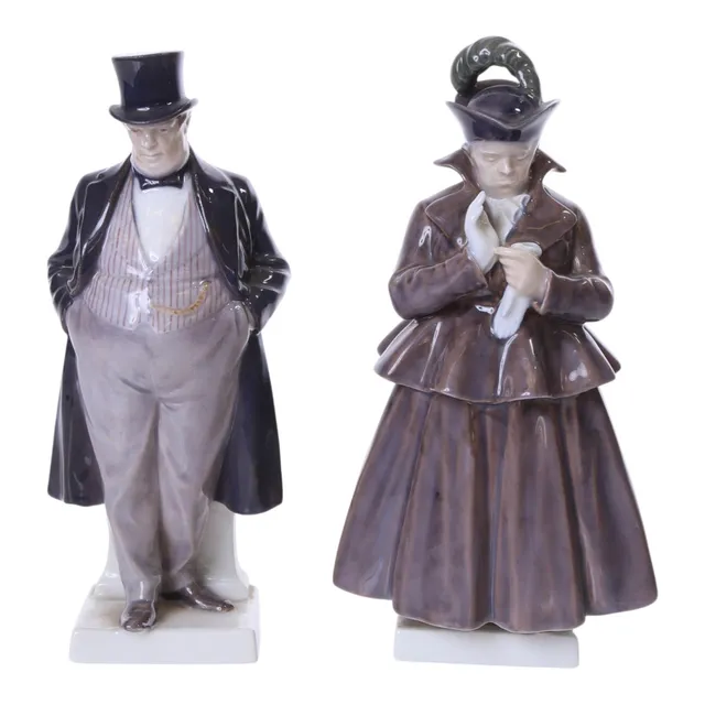 CHRISTIAN THOMSEN. Royal Copenhagen. To figurer af porcelæn, portrætter af skuespiller Olaf Poulsen (2).