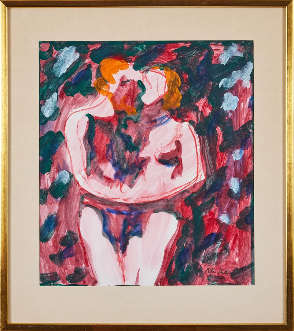 PETER DAHL. Utan titel, blandteknik på papper, 36,5 x 32 cm. — Paintings — Stockholms Auktionsverk Fine Art