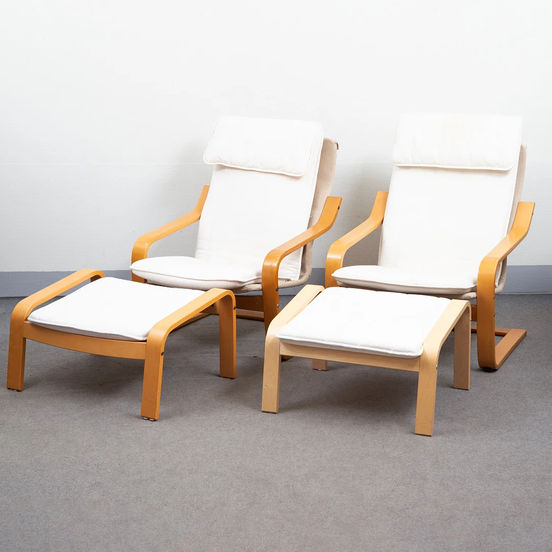 PARET FÅTÖLJER MED FOTPALL, IKEA. — Armchairs & Chairs — Auktionskammaren Sydost Kalmar