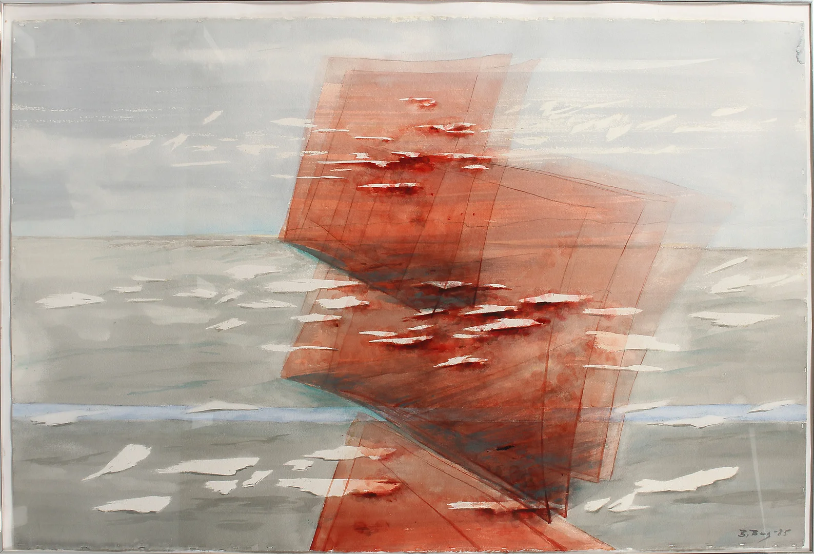 BERTIL BERG. "Röda membran", akvarell, signerad och daterad 85. — Paintings — Göteborgs Auktionsverk