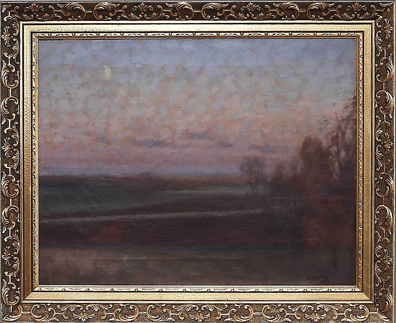 LEOPOLD MORSING. Vårstämning, landskap, olja på duk, signerad o daterad L Morsing 1929. — Paintings — Kalmar Auktionsverk