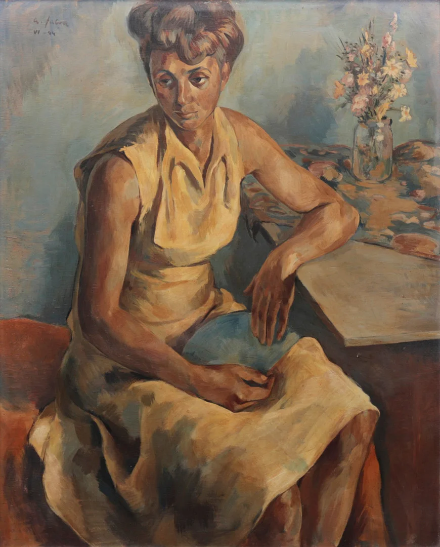 ALBERT FABRA FOIGNET. "Muchacha de amarillo". — Paintings — Balclis