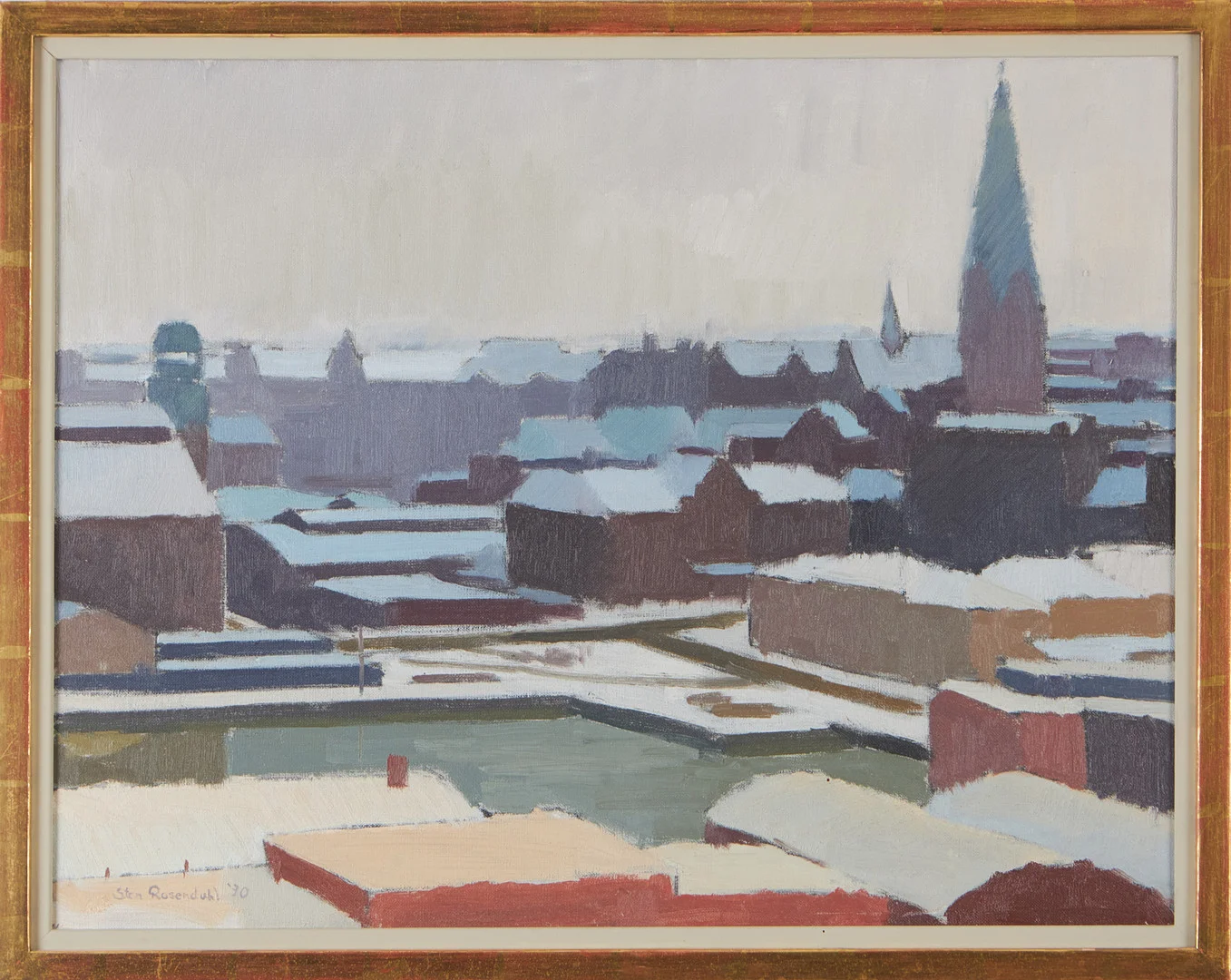 STEN ROSENDAHL (FÖDD 1948). Stadsmotiv, olja på duk, signerad. — Paintings — Stockholms Auktionsverk Magasin 5
