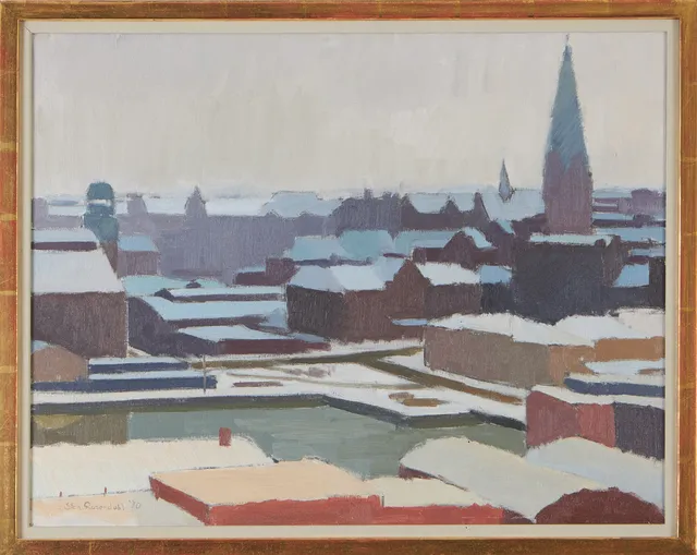 STEN ROSENDAHL (FÖDD 1948). Stadsmotiv, olja på duk, signerad.