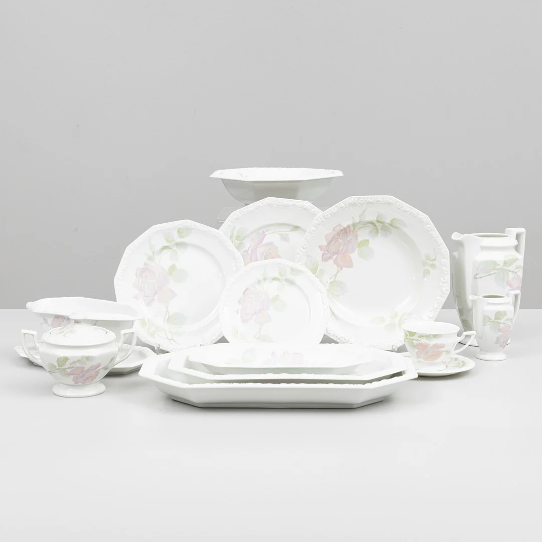 MAT- OCH KAFFESERVIS, "Maria" Rosenthal Selb-Bavaria, 61 delar, porslin. — European — Auktionshuset Kolonn