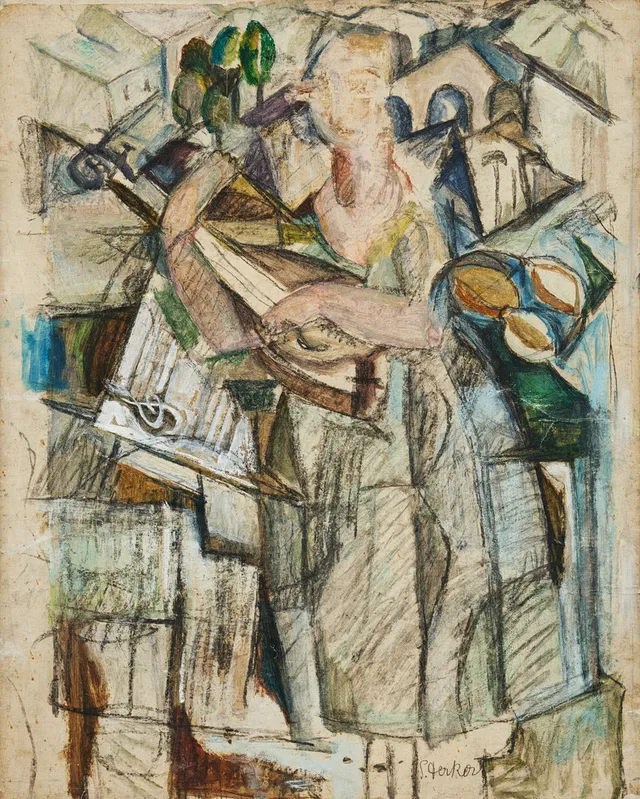 SIRI DERKERT (1888-1973). "Flicka med mandolin".
