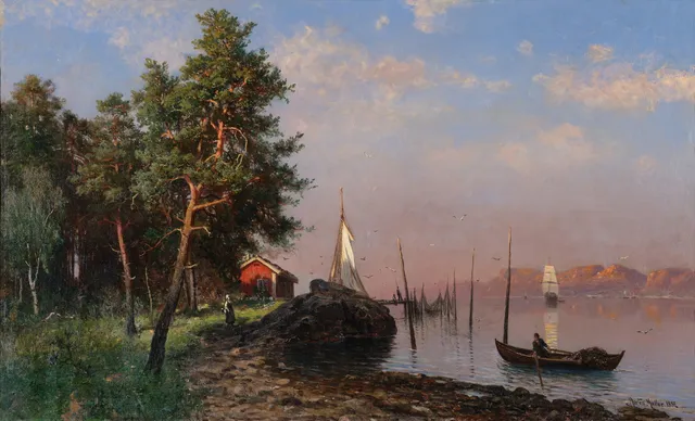 Müller, Morten — Sommeraften ved fjorden, 1882