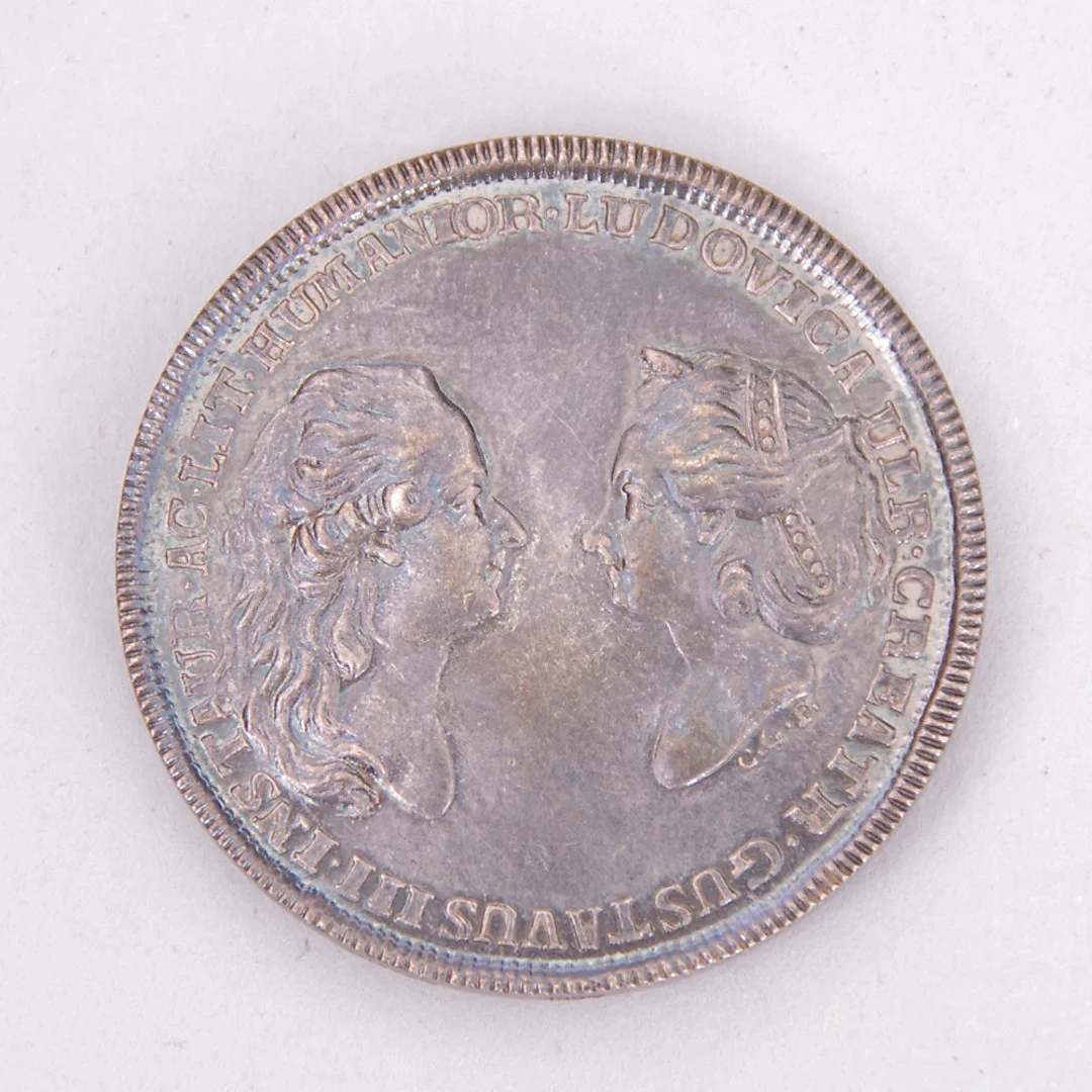 SILVERMEDALJ, Ludovica Ulr Creatr, Gustavus III. — Coins & Banknotes — Helsingborgs Auktionskammare