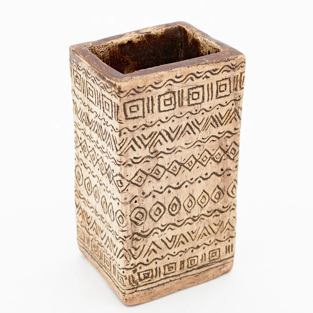 BRUTALISTISCHE DESIGN VASE, KERAMIK, VINTAGE, SIGNIERT. — European — Kunst- und Auktionshaus Kleinhenz