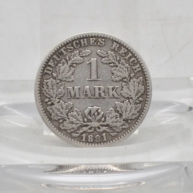 DEUTSCHES REICH, 1 MARK MÜNZE, GROSSER ADLER, AUS 1881 - G, ANTIKE KURSMÜNZE AUS SILBER.