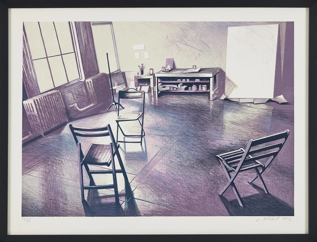 LOWELL NESBITT (USA, 1933-1993). "Alex Katz Studio". — Engravings & Prints — Stockholms Auktionsverk Magasin 5