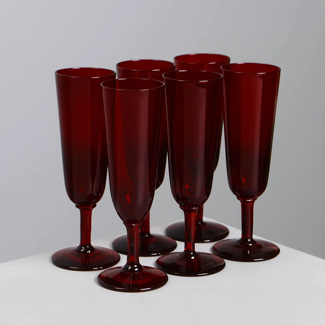 MONICA BRATT. Champagneglas, 6 st, 1900-talets mitt. — Utility glass — Formstad Auktioner