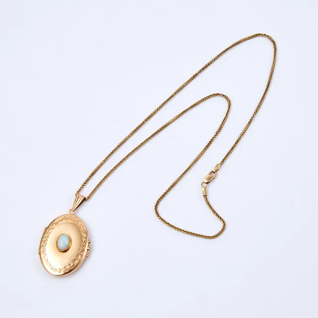 CO)LLIER, 18 k guld, hänge med opal, 1964, Stockholm, Stämplad SWL.