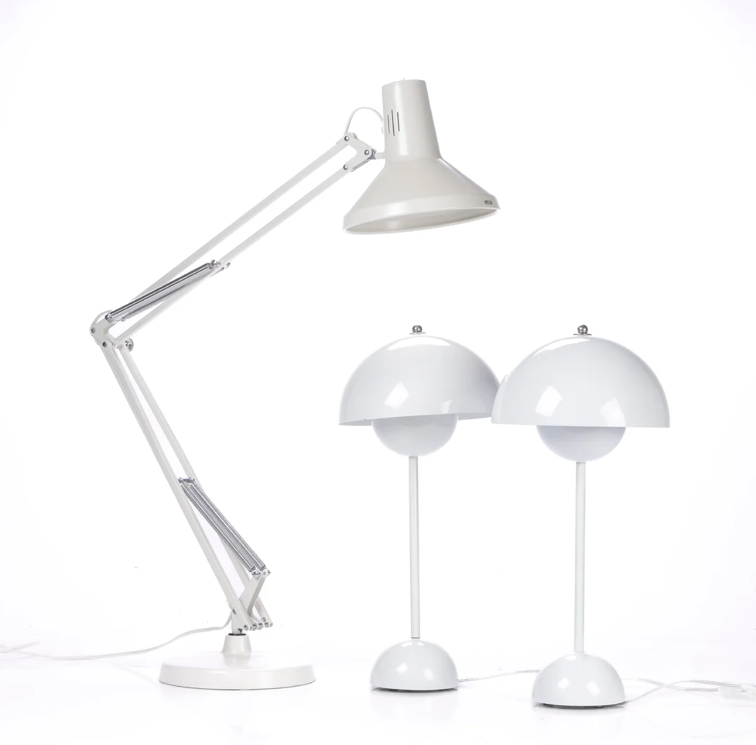 Verner Panton et al. A pair of Flowerpot table lamps and an architect's lamp (3) — Lamps and lighting/Table lamps — Lauritz